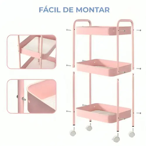 CARRITO ORGANIZADOR 3 NIVELES CON RUEDAS